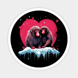 Snow Monkey Couple Valentine Magnet